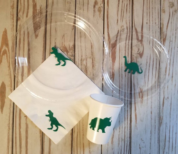 Dinosaur party plates, cups and napkins, trex party cups, plates napkins, dinosaur first birthday party, dinosaur baby shower, trex birthday