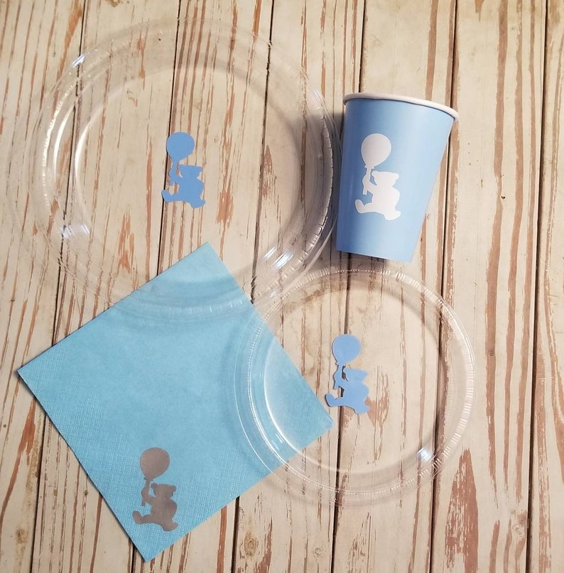Teddy Bear Plates Cups and Napkins Teddy Bear Baby Shower Etsy
