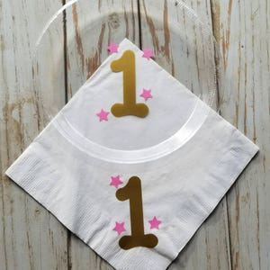 Twinkle twinkle little star first birthday plates, cups and napkins, star party, First birthday party plates, pink and gold party, princess
