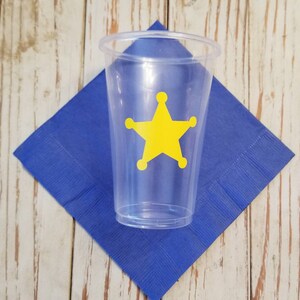 Sheriff party cups, sheriff birthday party, police birthday party, sheriff retirement party, police retirement party, law enforcement party