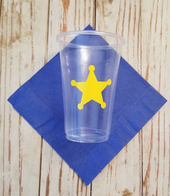 Sheriff party cups, sheriff birthday party, police birthday party, sheriff retirement party, police retirement party, law enforcement party