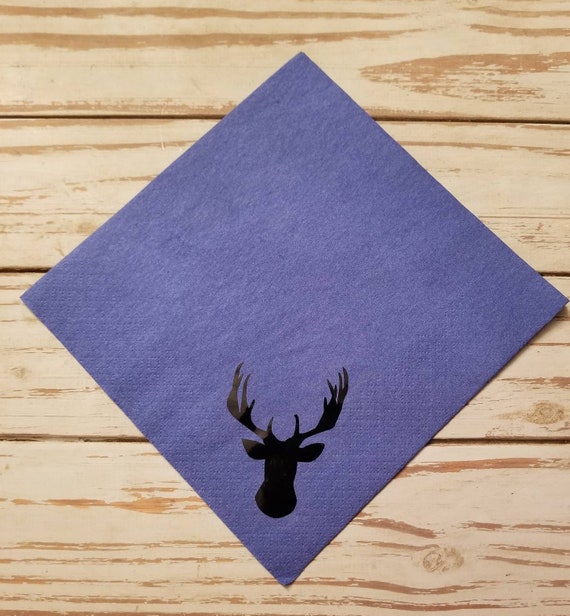 Buck napkins, buck baby shower napkins, royal blue shower napkins, hunting napkins, deer napkins, first birthday napkins, bachelor party