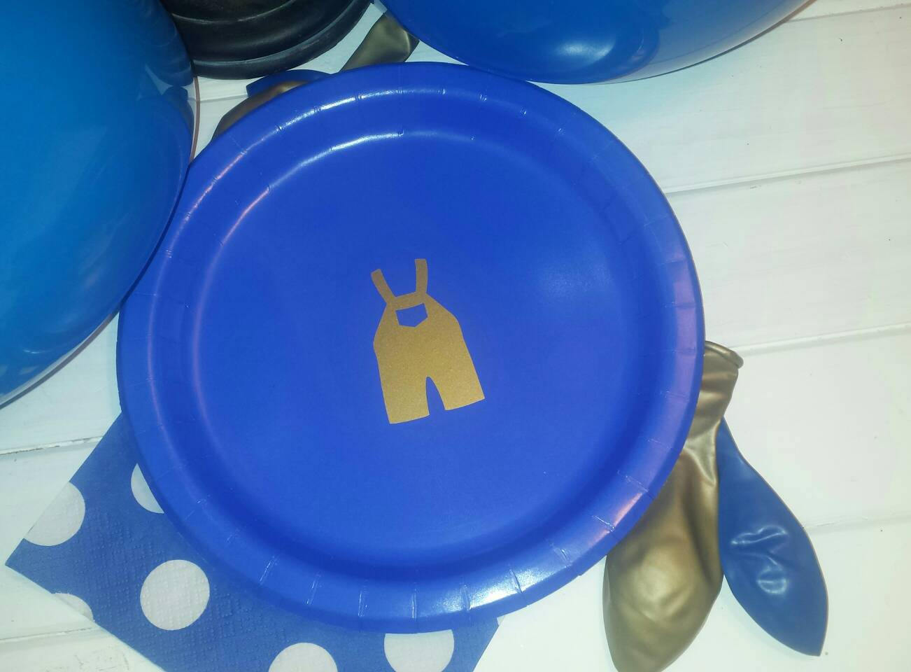 Baby Boy Shower Plates Gender Reveal Plates Royal Shower Plates