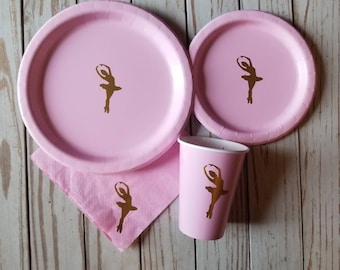 Ballerina plates, cups and napkins, ballet party,  dance plates, cups and napkins, dance party, ballerina birthday, ballet party, ballet cup