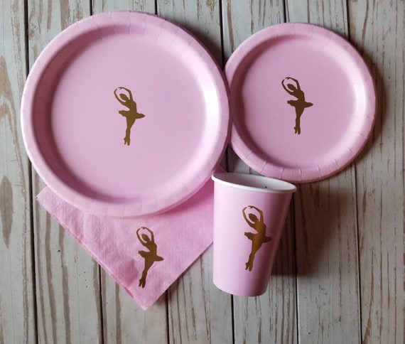 Ballerina plates, cups and napkins, ballet party,  dance plates, cups and napkins, dance party, ballerina birthday, ballet party, ballet cup