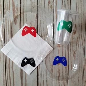 Video game plates, cups and napkins, video game birthday party, gamer party supplies, gamer birthday, boys birthday party, video game party