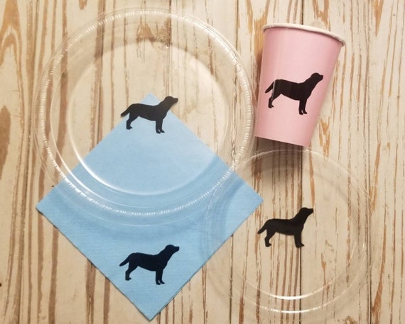 Black lab plates, cups and napkins, dog birthday napkins, dog party, my best friend is one, labrador party, dog plates, cups and napkins