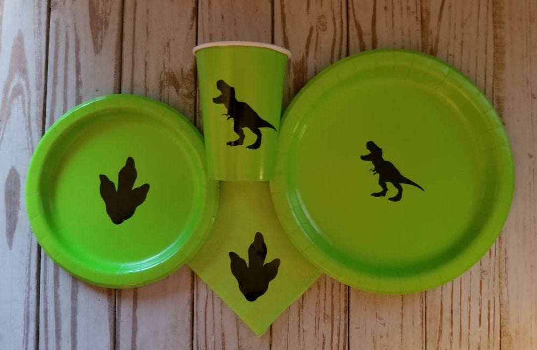 Dinosaur Plates, Cups and Napkins, Trex Plates, Cups, Dinosaur