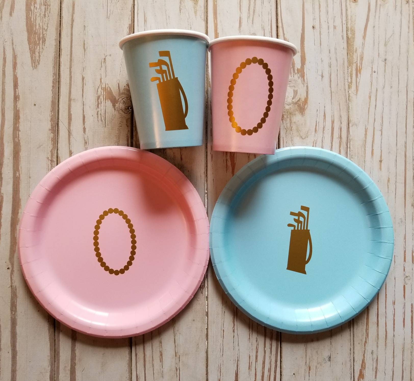 peach plates and napkins