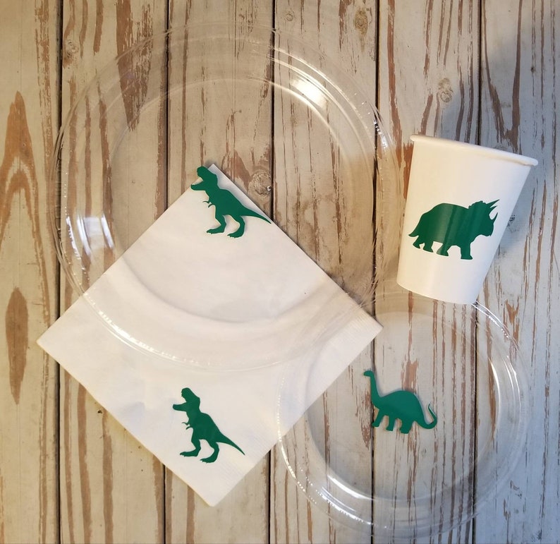Dinosaur Party Plates Cups and Napkins Trex Party Cups Etsy