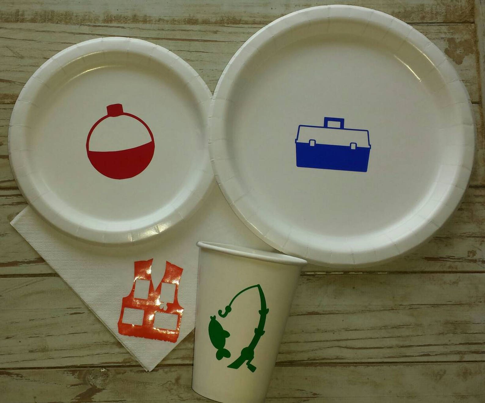 Fishing Plates Cups and Napkins Fishing Birthday Plates Etsy