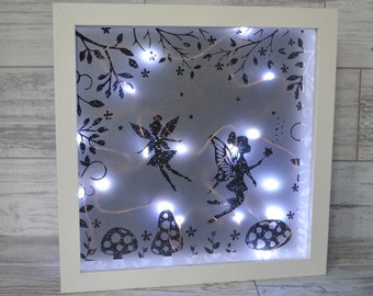 Fairy Night Light, Nursery Decor, Fairy Lights, Shadow Box, Girls Bedroom Decor, Night Light, Girls Bedroom Art, Girls Birthday Gift