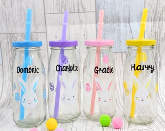 Personalised Easter Milk bottle, Persoanlised Easter gift, Easter Childrens Drinks bottle Easter Water bottle, Easter Gift, Easter Drinkware