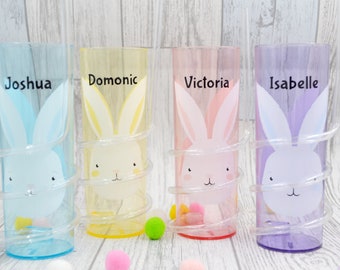 Personalised Easter Cup, Childrens Cup, Easter Drinking glass, Easter Bunny, Easter Gift, Easter Cup with straw