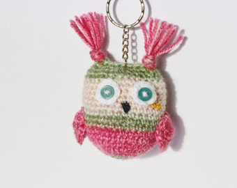 Keyring, Keychain, Handbag Charm, Owl Amigurumi, Owl, Woodland, Crochet Owl, Owl Keyring, Owl Charm, Small Gift, Stocking Filler