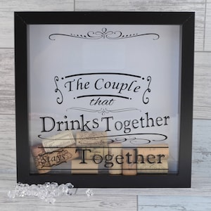 Wine Lovers Gift, Wine Cork Holder, Christmas Gift For Couples, Wedding Gift, Anniversary Gift, Wine Cork Shadow Box, Gifts for Friends