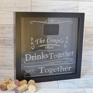 Wine Lovers Gift, Wine Cork Holder, Box Frame, Wedding Gift, Anniversary Gift, Wine Cork Shadow Box, Drop Box, Gifts for Friends