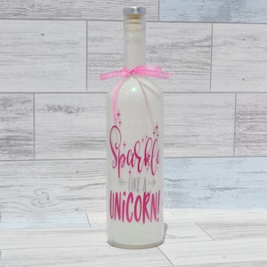 Enchanted Unicorn Glitter Wine Bottle - Sparkle Like a Unicorn Home Decor - Glitter Unicorn - Enchanted - Whimsical