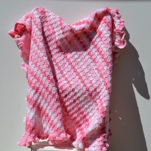 Baby Girl Blanket,Crochet  Baby Blanket, Baby Shower Gift, Christening Gift, New Baby Girl Gift, Baby Girl Gift, Christening Gift, Baby Gift