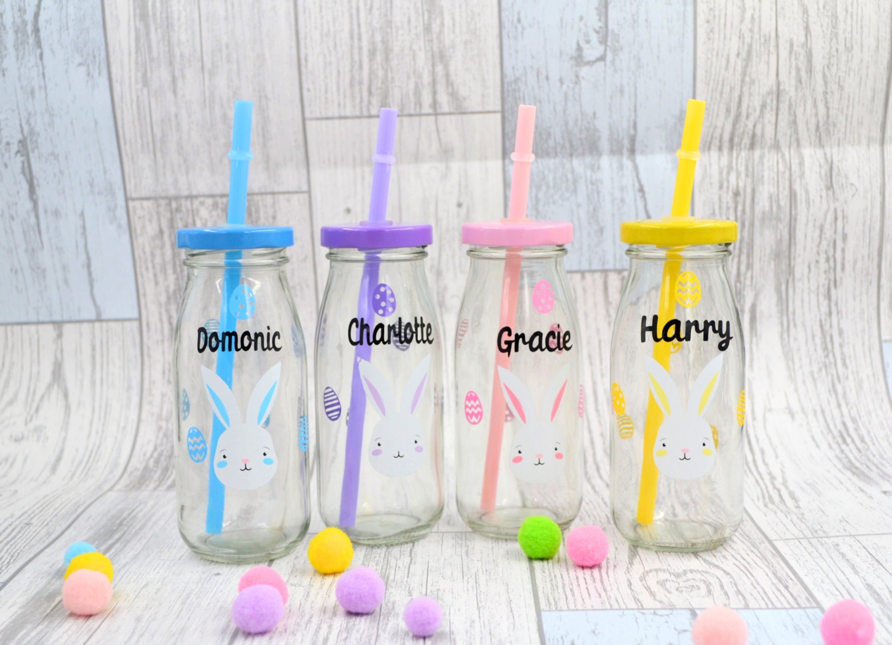 Personalised Easter Milk bottle, Persoanlised Easter gift, Easter Childrens Drinks bottle Easter Water bottle, Easter Gift, Easter Drinkware