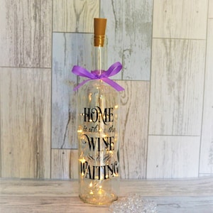 Wine Lovers Gift, Wine Bottle Light, Decorative Wine Bottle, Wine Bottle with Lights, Lighted Wine Bottle, New Home, House Warming