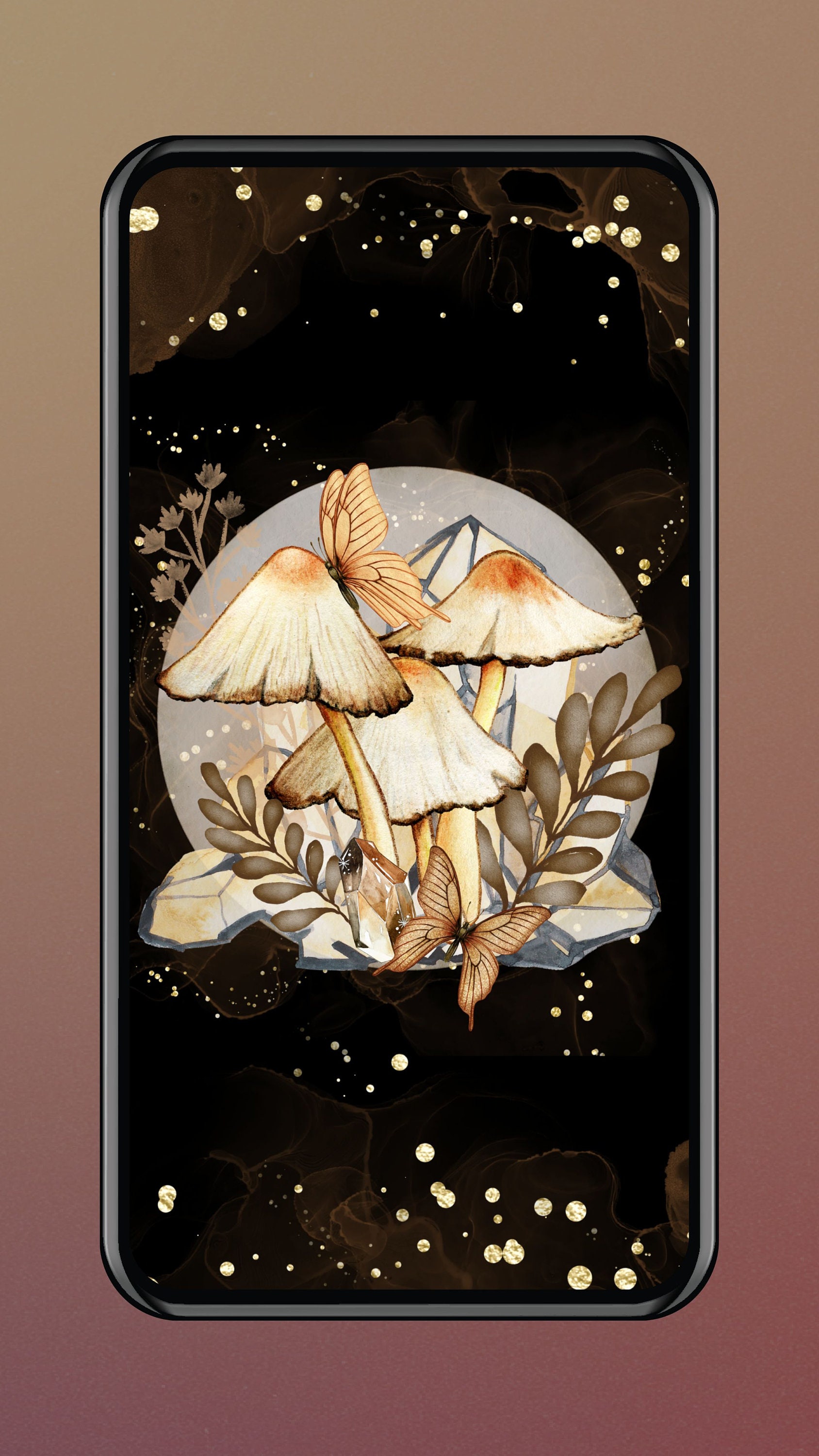 Mystical Mushroom Phone Wallpaper Digital Download, Witchy Fairycore