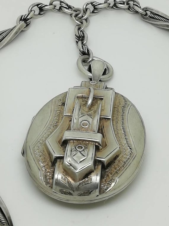 Victorian Albert Watch Chain With Victorian Locket