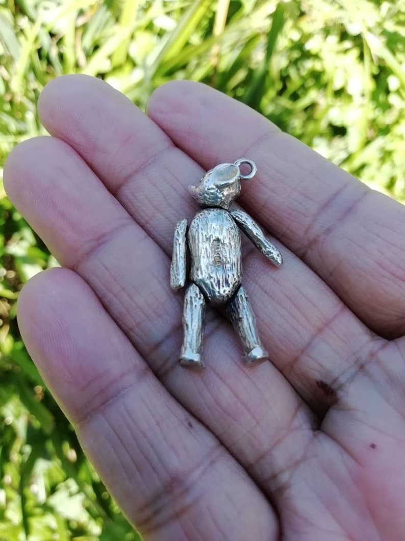 Silver bear charm