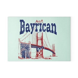 Glass Cutting Board, Puerto Rican BayRican Design, Puerto Rican Bay Area Golden