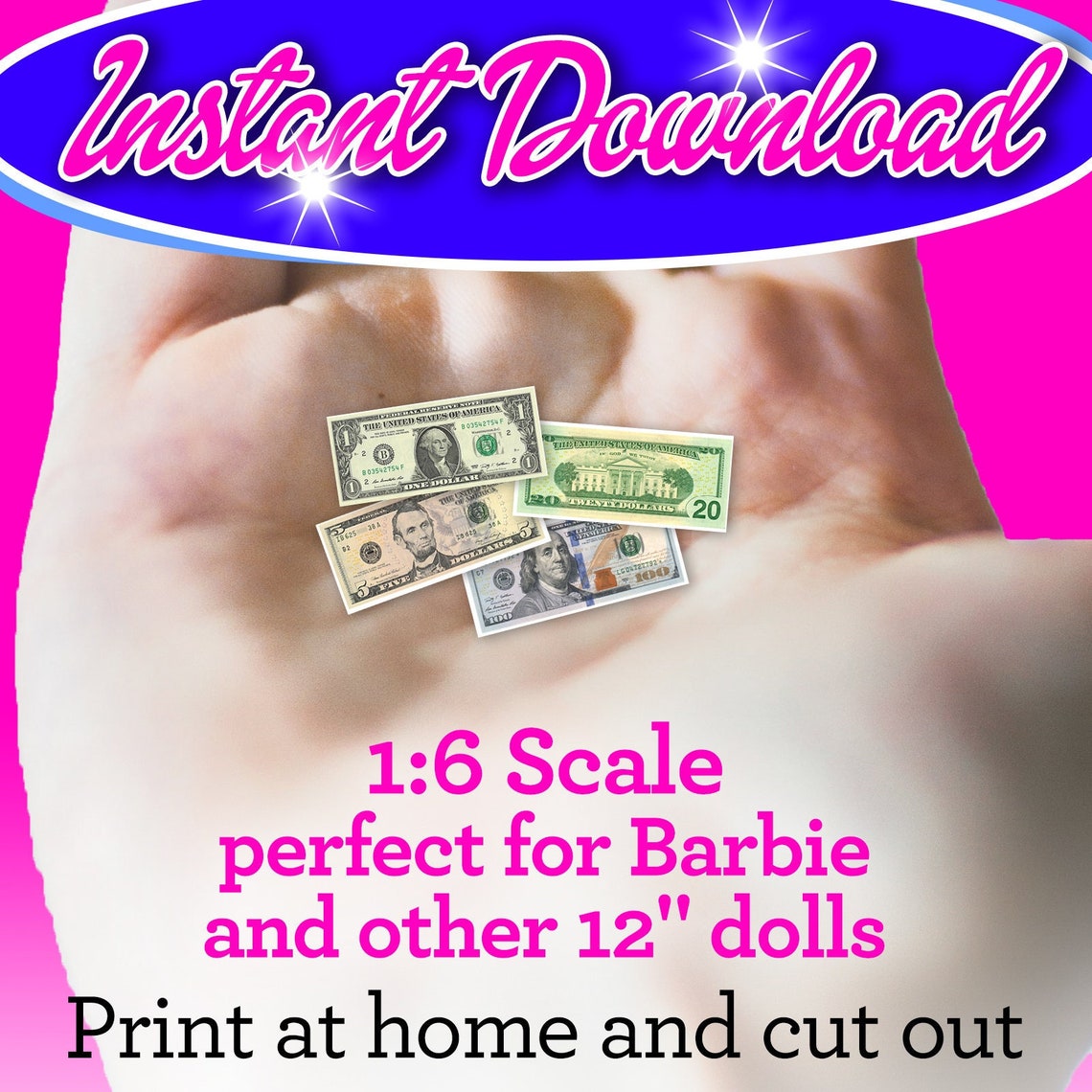 Barbie Doll 1:6 Miniature Scale Play Money Printable - Etsy