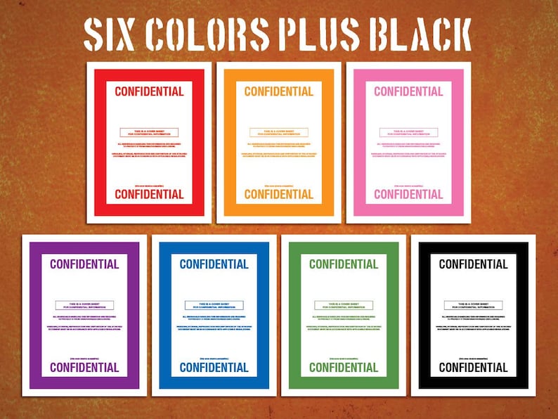 CONFIDENTIAL Top Secret Classified Document Cover Sheets Multiple ...