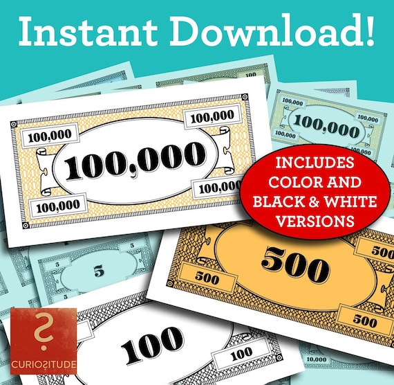 Monopoly Money Printable Pdf - Il 570xN.3843080665 81nt