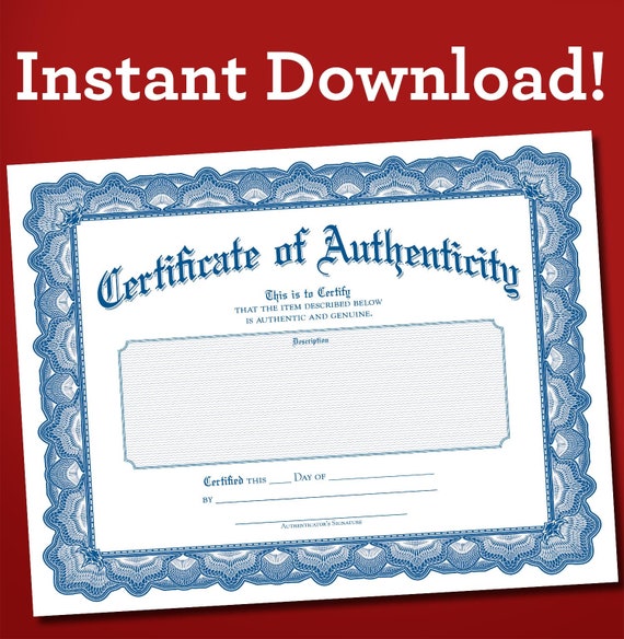 Free Printable Certificate Of Authenticity