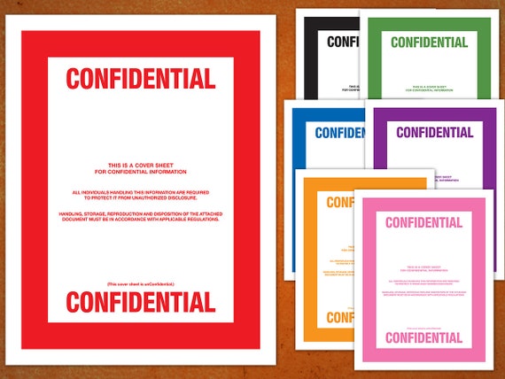 CONFIDENTIAL Top Secret Classified Document Cover Sheets - Etsy