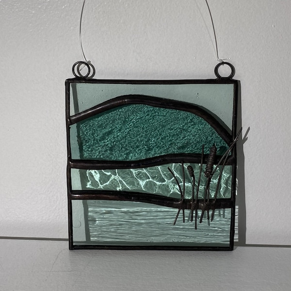 Stained Glass Mini Landscape, Small Stained Glass landscape Panels, Glass Landscape Gift