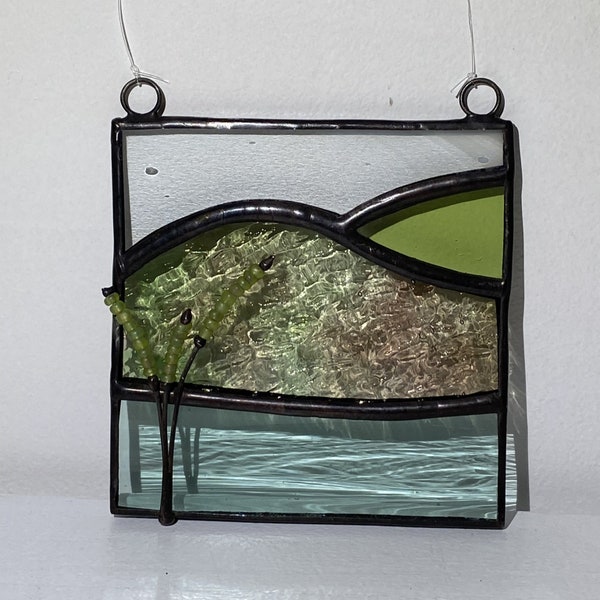 Stained Glass Mini Landscape, Small Stained Glass landscape Panels, Glass Landscape Gift
