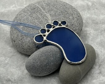 Sea Glass Effect Baby Footprint - Personalized Ceramic