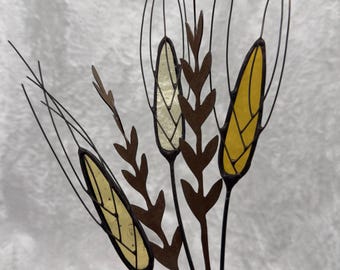 Stained Glass Individual Wheat Ears: Handmade Countryside/Harvest/Thanksgiving Décor
