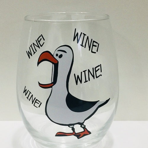 DISNEY INSPIRED; Finding NEMO Wine Glass; Funny disney gift; disney mugs
