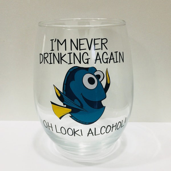 DISNEY inspired wine glass; Disney gift; Finding Nemo