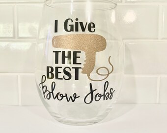 LARGE hairdresser gift; hair stylist; salon gift; wine glass
