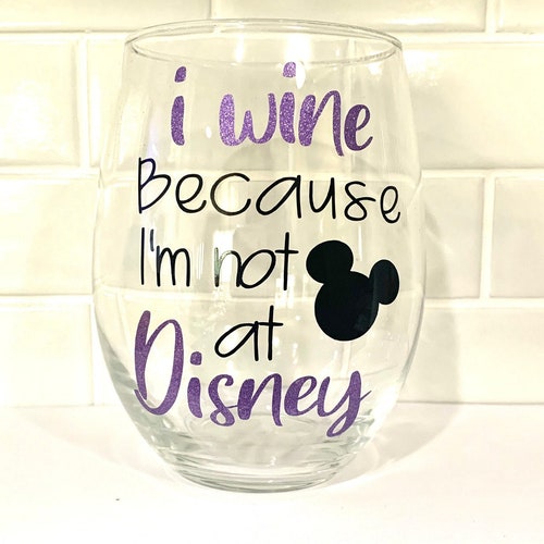 Disney Wine Glass Etsy