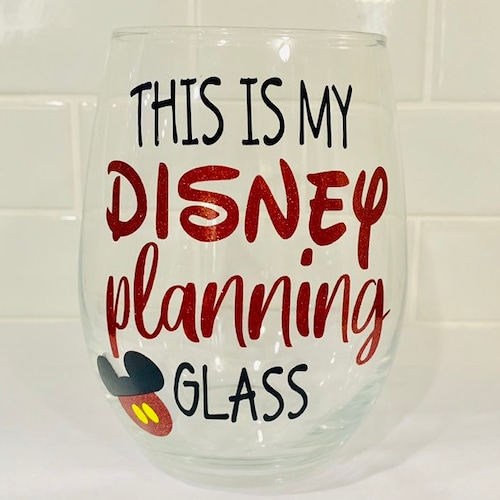 LARGE Disney Inspired Wine Glass Disney Gift Disney Etsy
