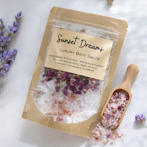 Luxury bath salts;a self care all natural bath salts; detox and relax; gifts for her; wedding favor; baby shower favor gift;