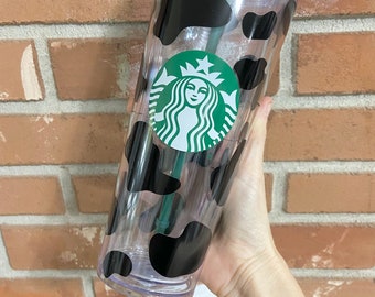 XL acrylic cow print; Starbucks tumbler; custom print