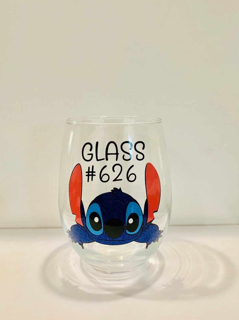 Disney Lilo & Stitch Stemless Wine Glass Holds 20 Ounces