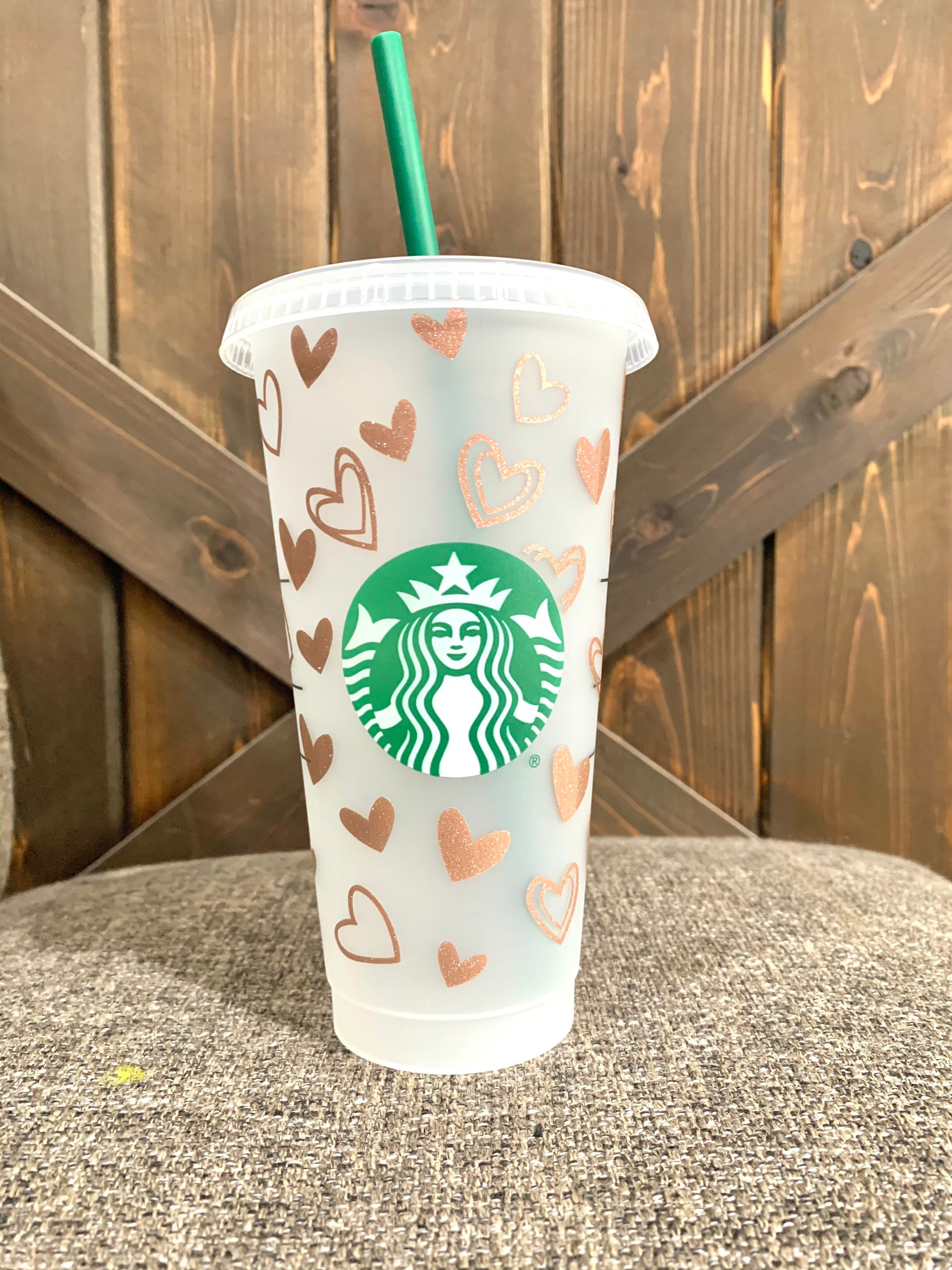 Rose Gold LV Inspired Starbucks Cup  Starbucks cup gift, Personalized starbucks  cup, Starbucks cup art