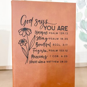 Tagebuch, christliches Tagebuch; Kirchengeschenk, personalisiertes Ledertagebuch, Taufgeschenk