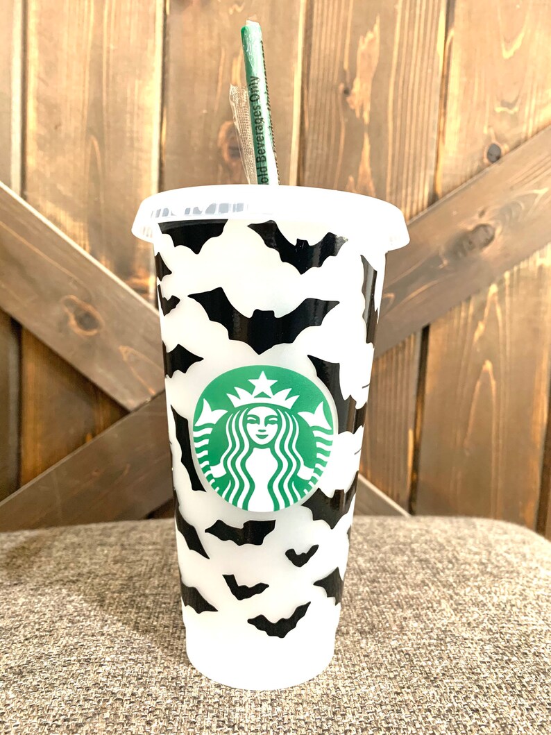 STARBUCKS Cold Cup Tumbler Halloween Tumbler Bats Halloween Etsy
