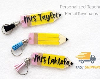 Personalized Pencil Keychain | Teacher Gift | Custom Name Pencil Keychain | Back to School Gift | Teacher Appreciation